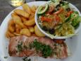 For the carnivorous: cod wrapped in bacon.