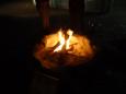 A bonefire by the tents