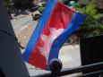 The Kambodian flag fluttres from our balcony