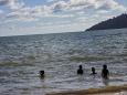 The kids in water
