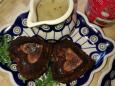 Veggie pate with green pepper sauce