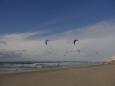 Kite-surfers in action