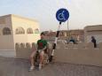 Although not disabled, he sat down