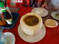 Fish soup in a coconut